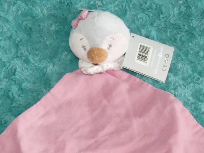 Doudou Plat pingouin oiseau Sasha Nattou rose 🐧 Neuf - photo numéro 2