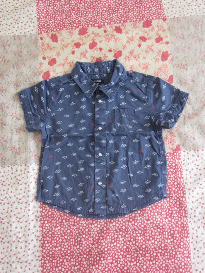 Chemise manches courtes bleue 9 mois