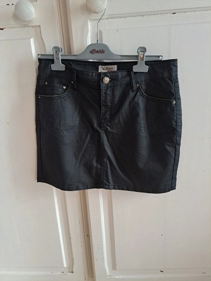 Jupe courte noire style jean 40 etam - photo numéro 10
