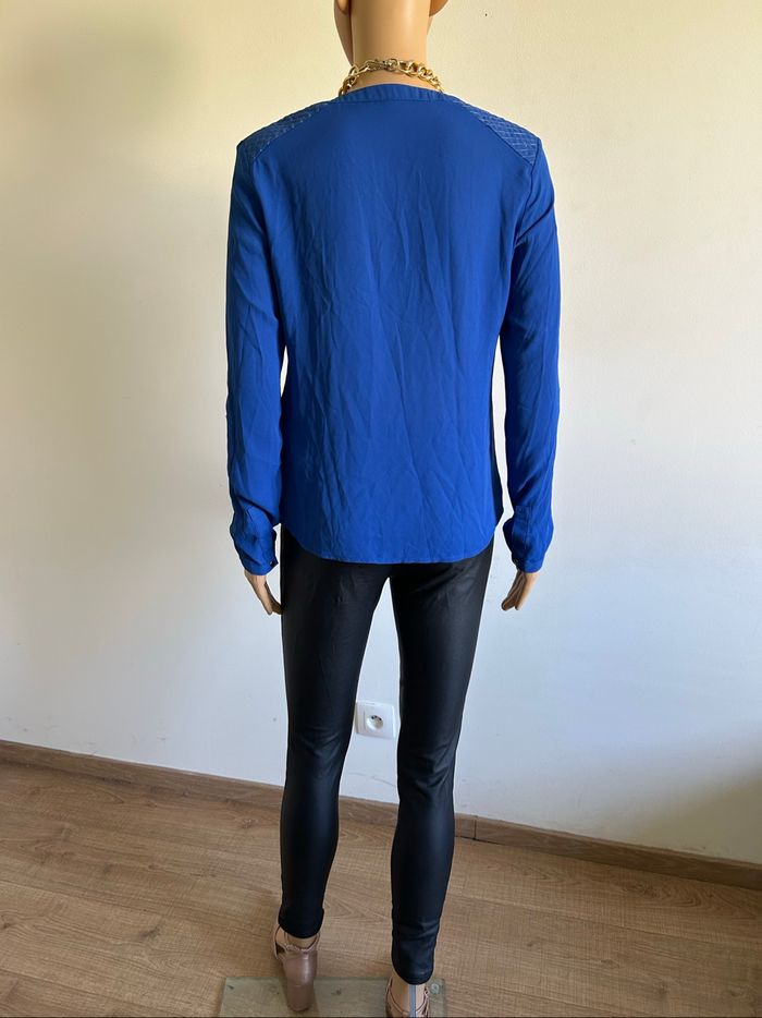 Blouse bleue et dorée à manches longues Morgan taille 36 jamais portée - photo numéro 6