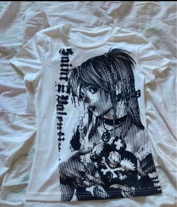 T-shirt blanc vintage pour femme Taille L 