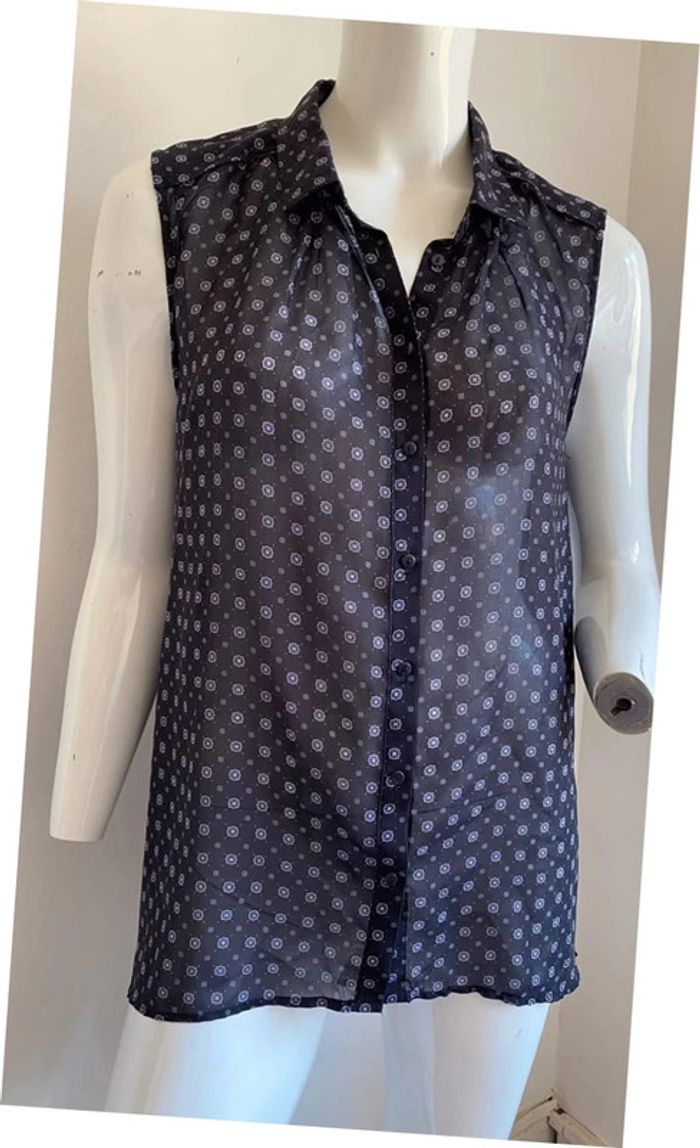 Top transparent chemisier H&M taille 42 bleu - photo numéro 2