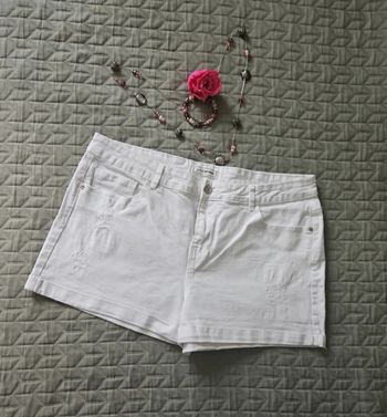 Short en jean blanc T42