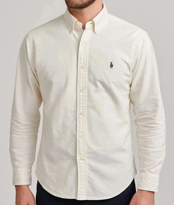 Chemise Ralph Lauren Classic Fit Blanche Vintage Y2K – Logo Brodé – Coton Haut de Gamme