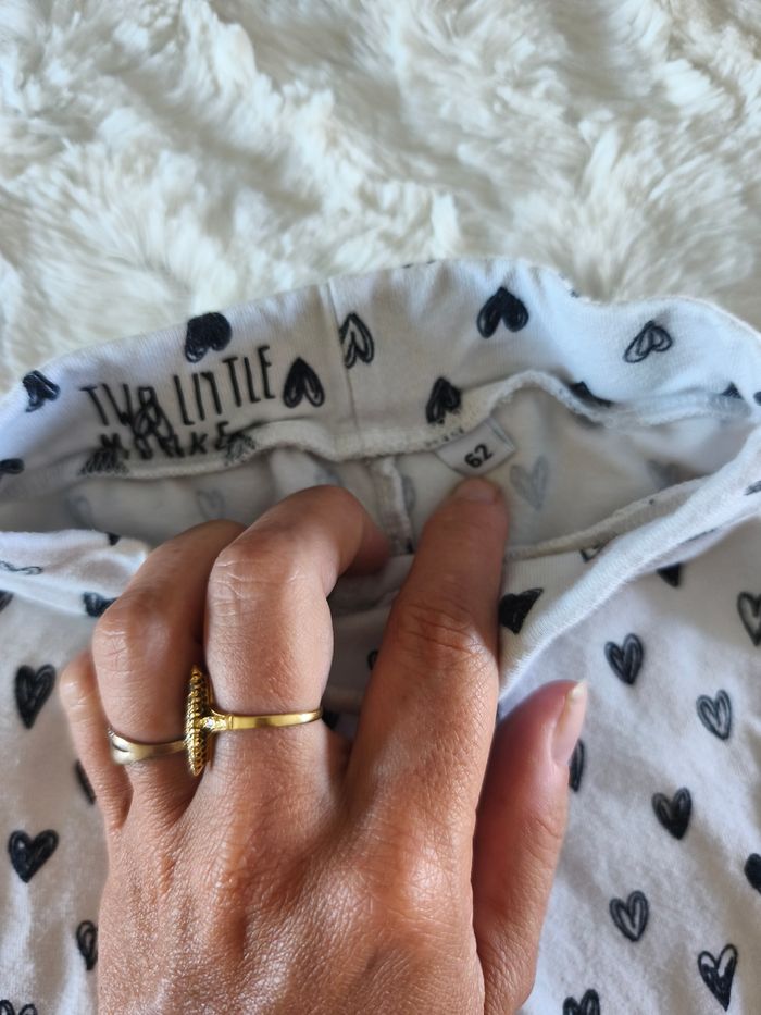 Legging blanc motif coeur trio little taille 3 mois - photo numéro 2