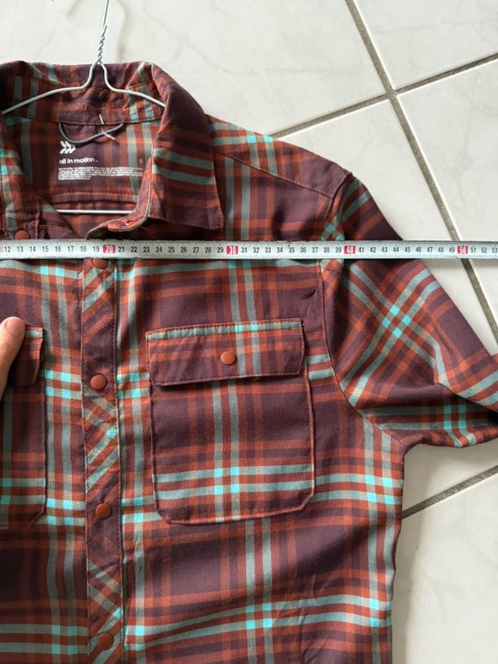 Chemise / Surchemise vintage dressing taille S coton / flanelle couleur bordeaux gris - photo numéro 6