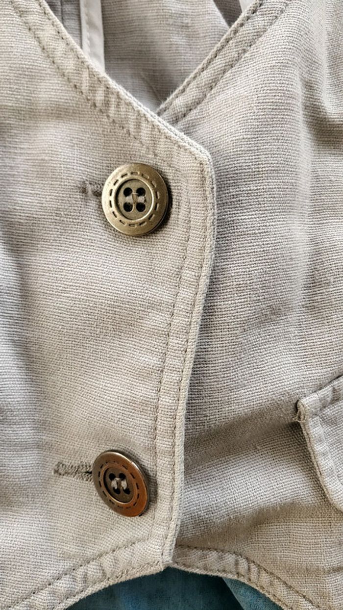 Gilet de serveur, court sans manche gris - photo numéro 4