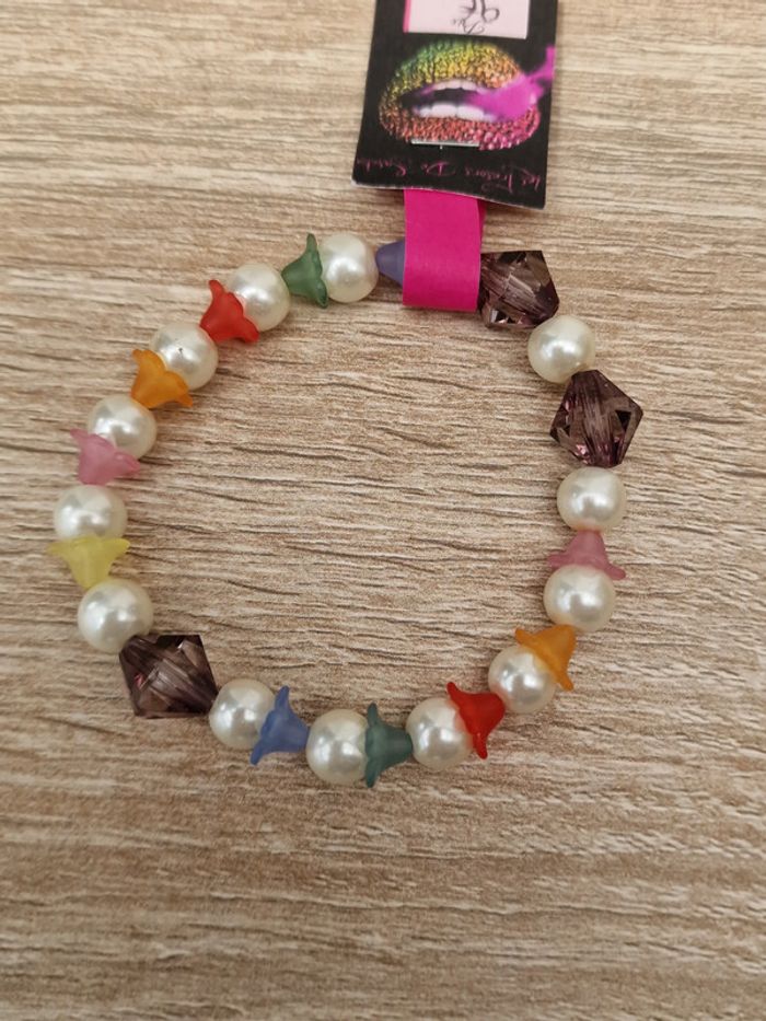 Bracelet Fleurs Multicolore Perles - photo numéro 7