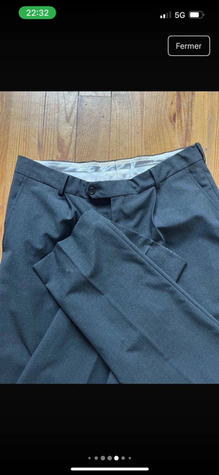 Pantalon de Costume Large Vintage Noir Brice - photo numéro 5