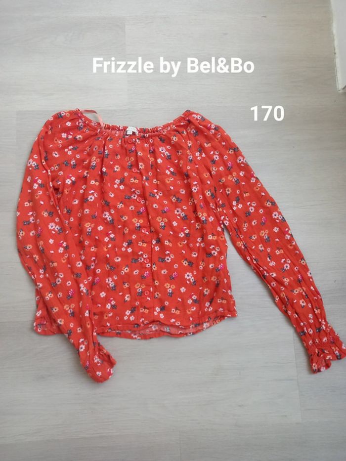 Blouse à fleurs orange Bel&Bo taille 170