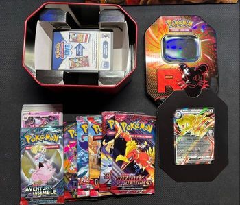 Pokebox Persian + cartes, pokebox rocket sv10 + cartes