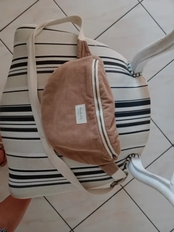 Banane velours marron et beige grande qualité - photo numéro 5