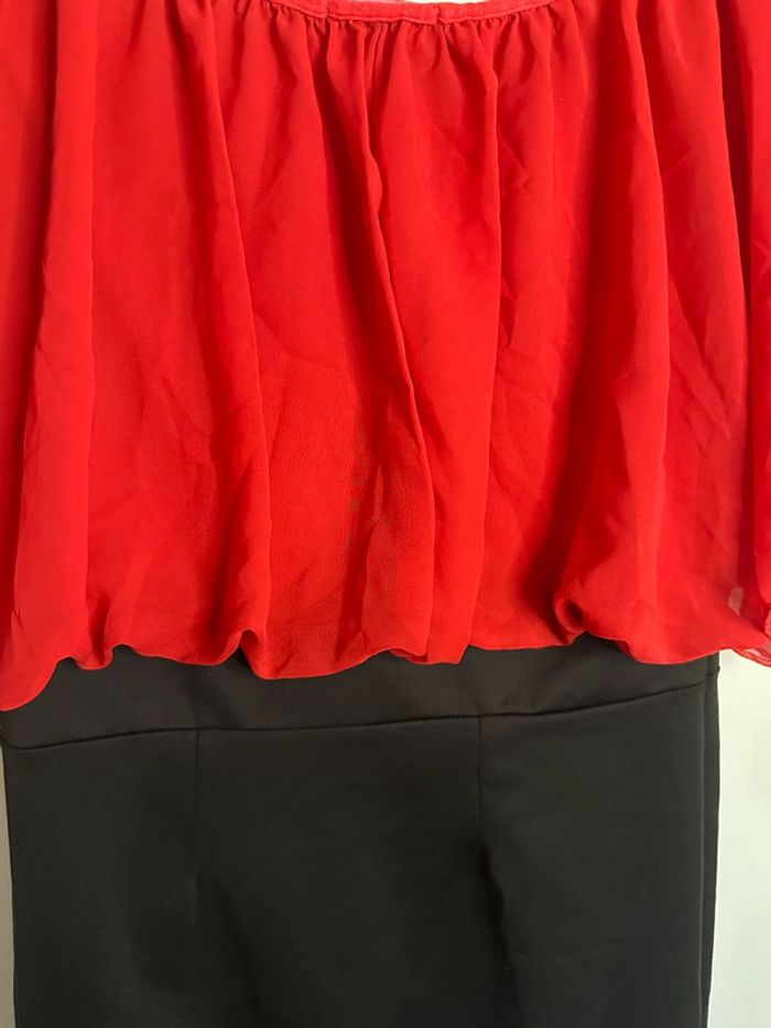 Robe rouge et noire KRISP T40/42 peu portée - photo numéro 2