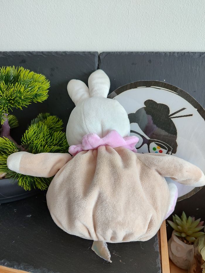 doudou peluche lapin klorane beige rose blanc marron Boule PE0233 - photo numéro 2