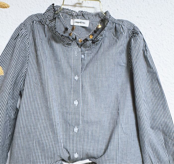 Blouse carreaux noir blanc taille S/M🌸 - photo numéro 2