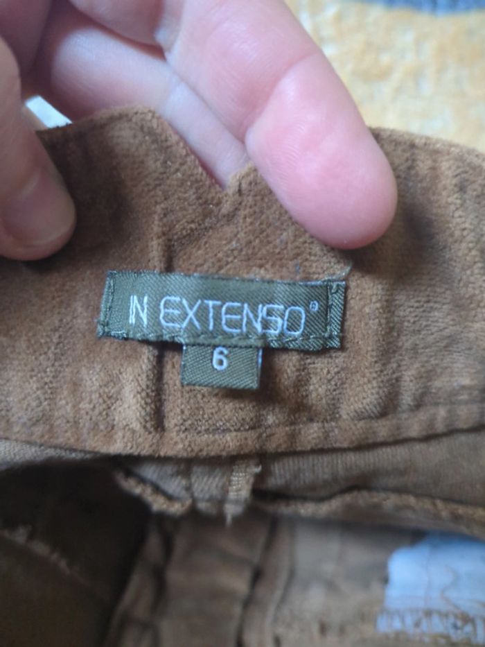 Short 6 ans velours marron simili cuir fille vintage - photo numéro 3