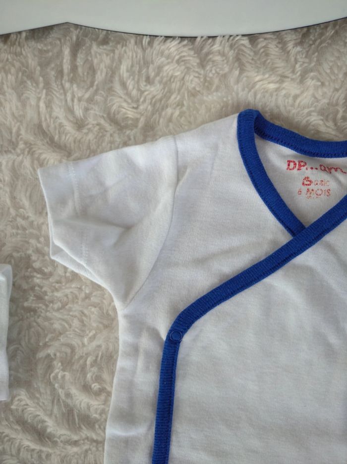 Lot de 2 bodies croisés manches courtes Mixte 6 mois souris Dpam 100% coton - photo numéro 12