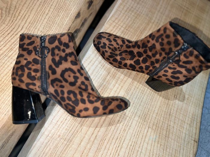 Bottes bottines stradivarius femme léopard daim p 37 chaussures - photo numéro 4