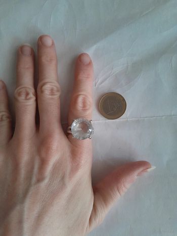 Sublime bague vintage authentique chic plaquée rhodium