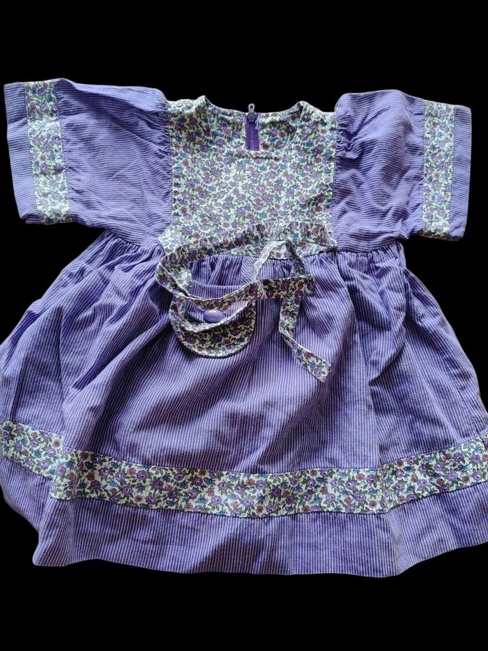 💜 Robe bébé fleurie – 6 mois