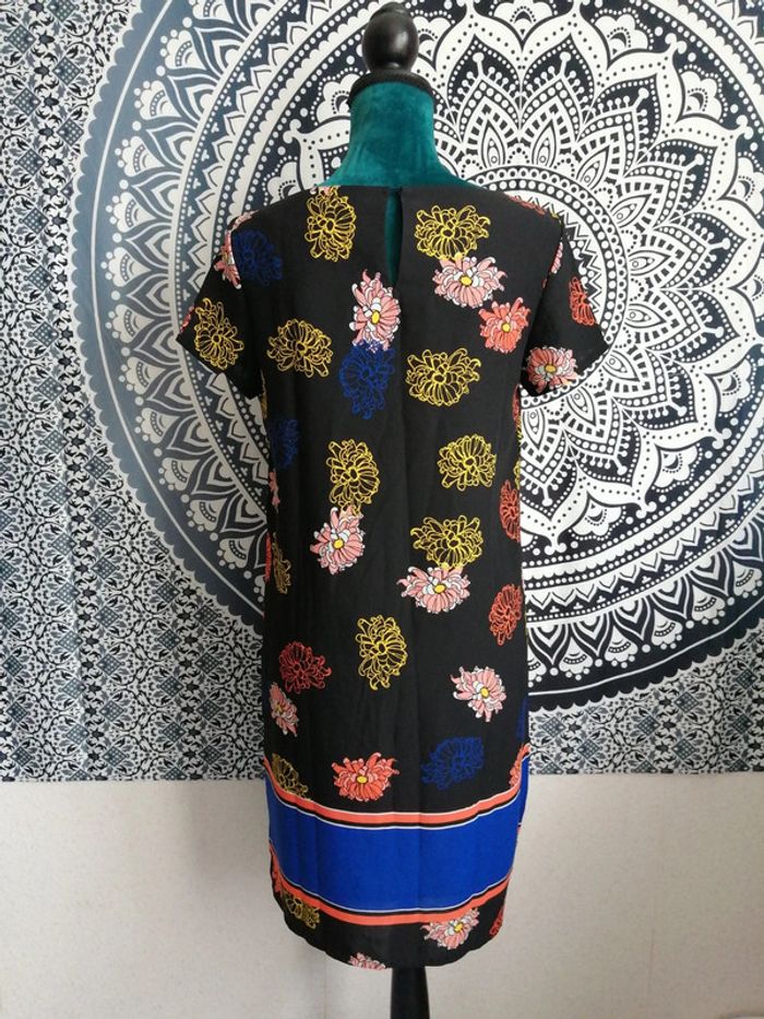 Robe noire manches courtes motifs fleurs et rayures / la redoute / (S) - photo numéro 5
