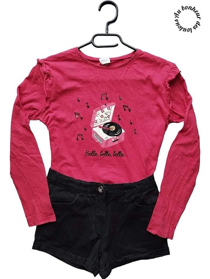 12 ans ensemble teeshirt tape a l oeil et short gemo