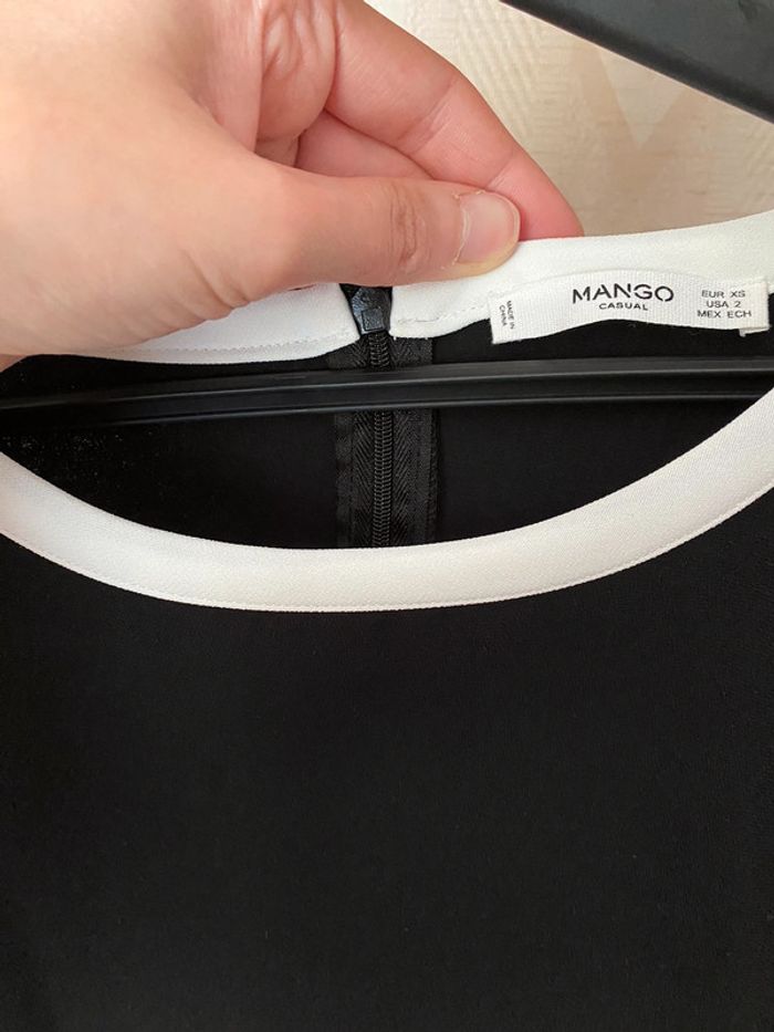 Superbe belle robe chic noire et blanche Mango taille XS - photo numéro 4