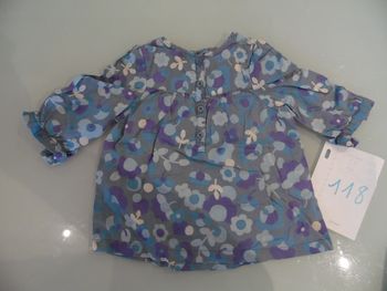 chemise motif fleur 6 mois
