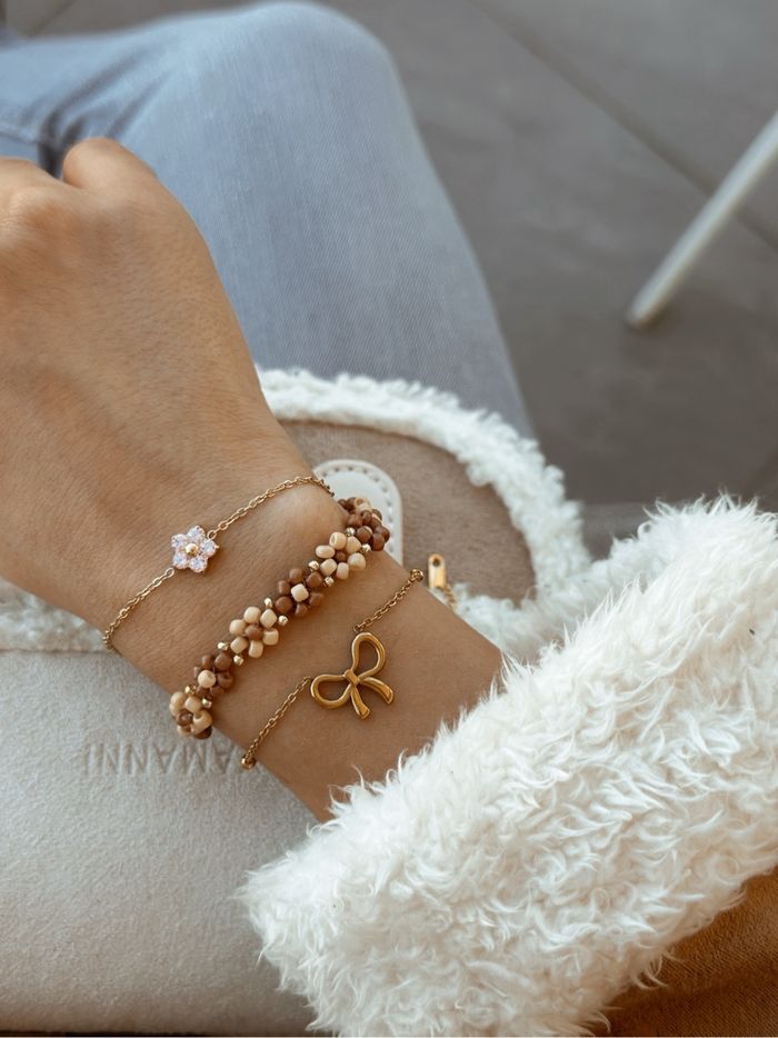 Bracelets fleurs marron 🤎 - photo numéro 3