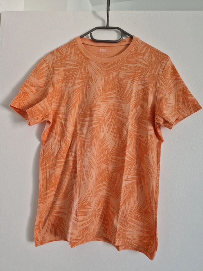 T-shirt orange celio homme