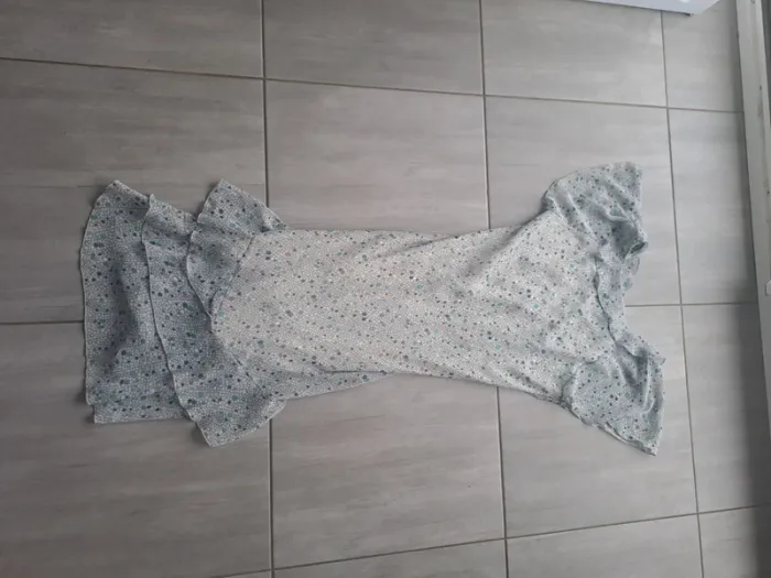 Robe midi à volant gris Taille 40 - photo numéro 7