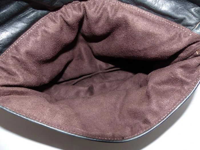 Sac bandoulière NEUF pochette cuir noir pleine fleur tannage naturel & Laine Kilim - Besace ethnique - photo numéro 13