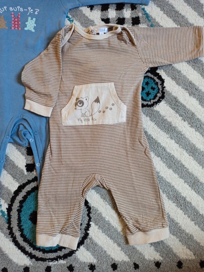 Lot de 3 grenouillères ML - Taille 9 mois - photo numéro 2