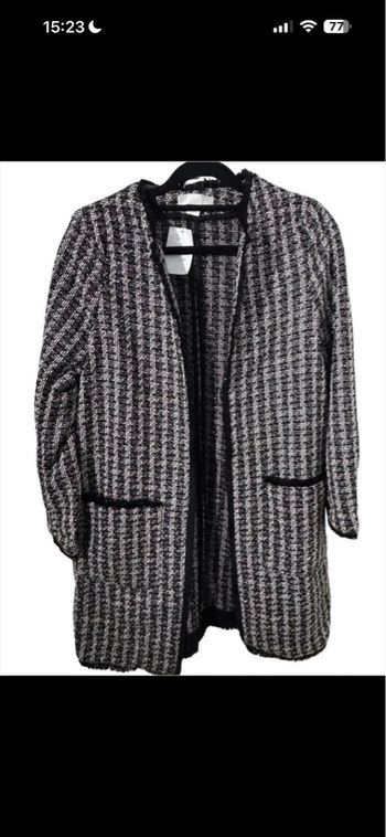 Veste longue chic classe- Noir Et Blanc - Très Bon Etat