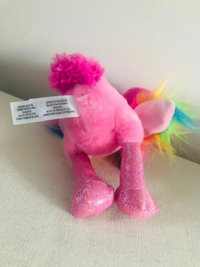 Peluche flamant rose ailé coloré perroquet zuru neuf - photo numéro 11