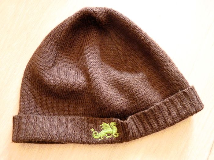 Bonnet Laine Garçon mila blue Verbaudet 2 ans dragon marron TBE 51 cm