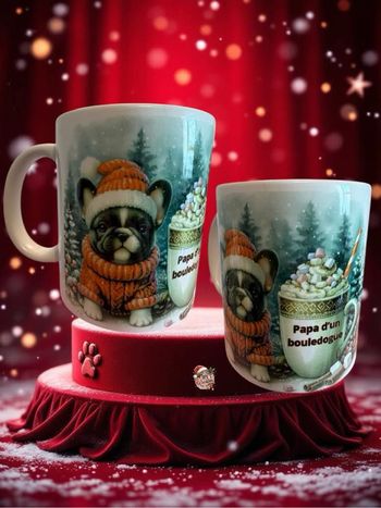 Mug papa et Maman d’un bouledogue personnalisé