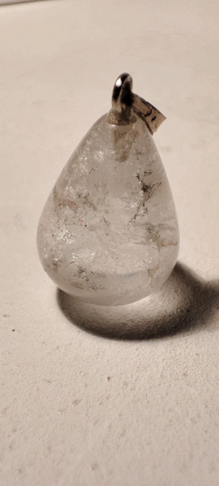 Pendentif goutte transparent white crystal