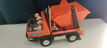 Playmobil Klicky N 3471 Camion porte- containers + 3 ouvriers vintage