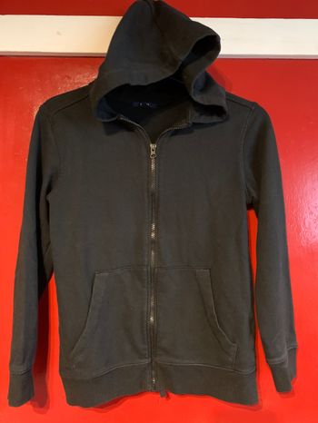 Sweat Shirt veste gilet noire à capuche Kiabi 12 ans