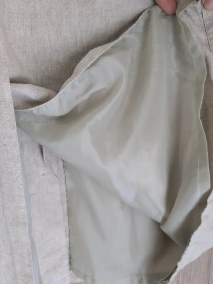 Jupe longue beige boutonnée lin Taille 38 - photo numéro 4