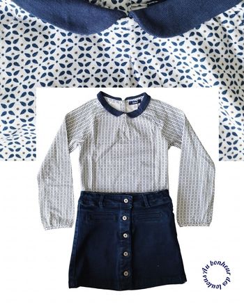 8 ans ensemble Okaïdi teeshirt et jupe