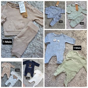 Beaucoup vêtements 1mois ensemble jogging velour côtelé pyjama grenouillère 