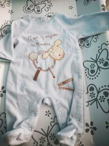 Lot 2 pyjamas 1 pièce thème mouton