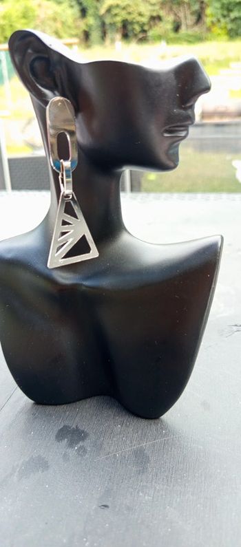 Boucles d'oreilles triangles a motifs femme