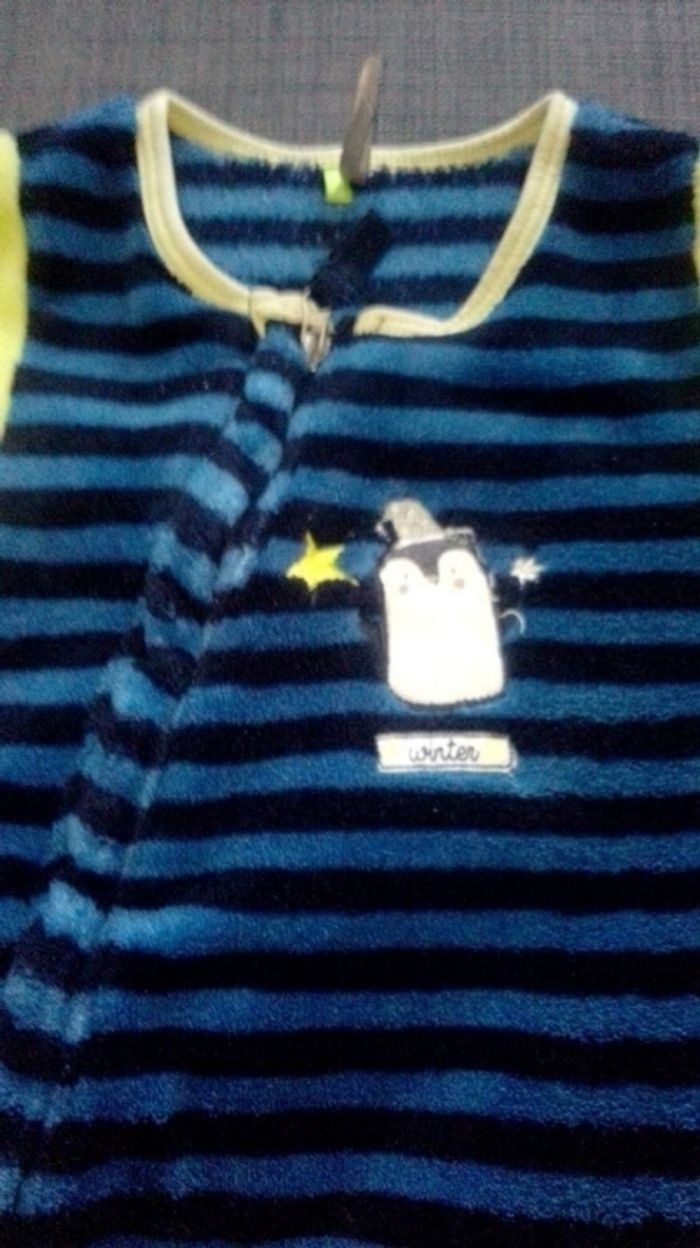 Surpyjamas épais très chaud moltone polaire très bonne état 12moid Orchestra automne-hiver - photo numéro 2