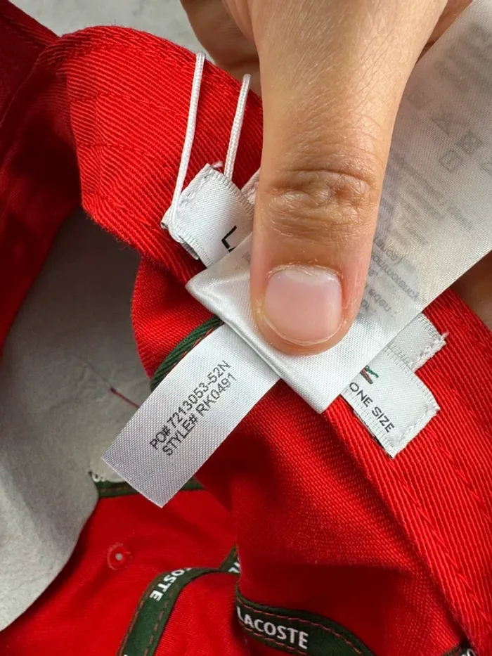 Casquette Lacoste Rouge Logo Brodé Neuve - photo numéro 9