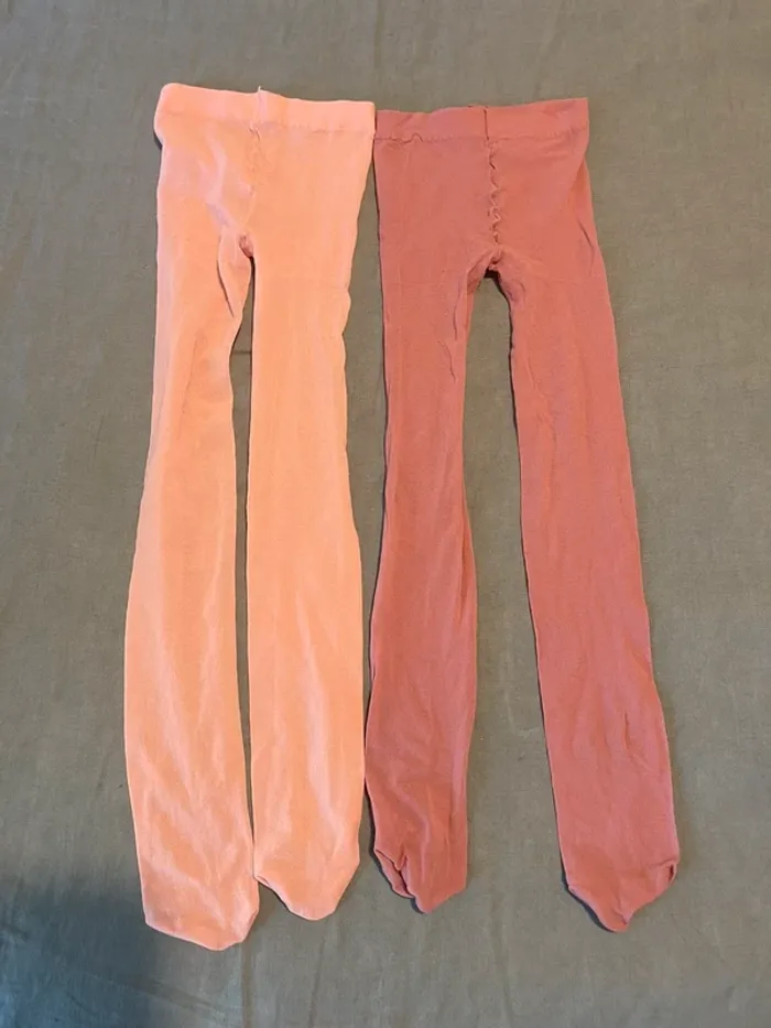 Lot de 2 collants opaques roses - 4 ans