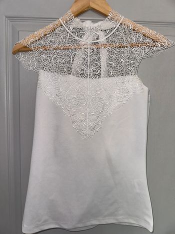T shirt débardeur dentelle blanche Morgan