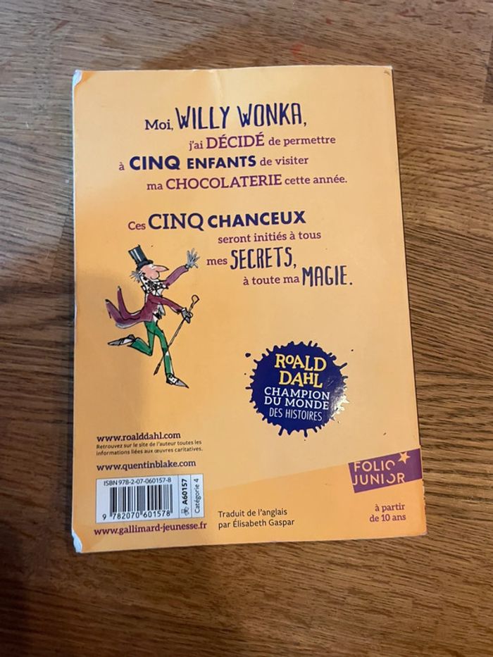 Livre Ronald Dahl Charlie et la chocolaterie  Folio Junior - photo numéro 2